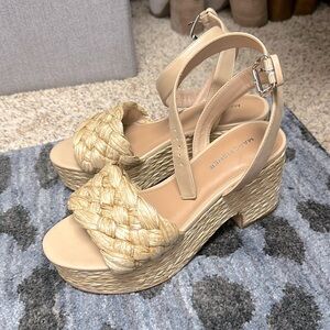 Marc Fisher jute platform sandals